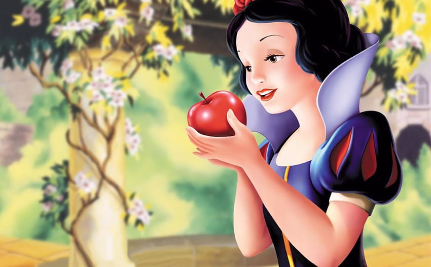 ~Królewna Śnieżka~, klasyczne, czerwone jabłko, piękne, bajka, czarne włosy, Królewna Śnieżka, Disney, film, księżniczka Tapeta HD