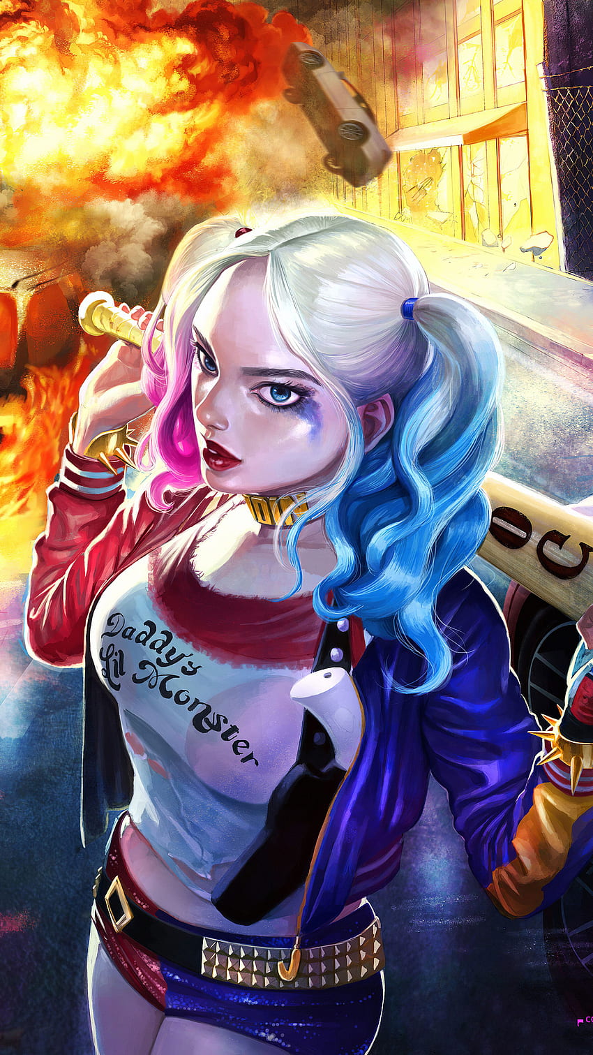 Harley Quinn, Baseballschläger, Telefon, , Hintergrund und . Moka HD-Handy-Hintergrundbild