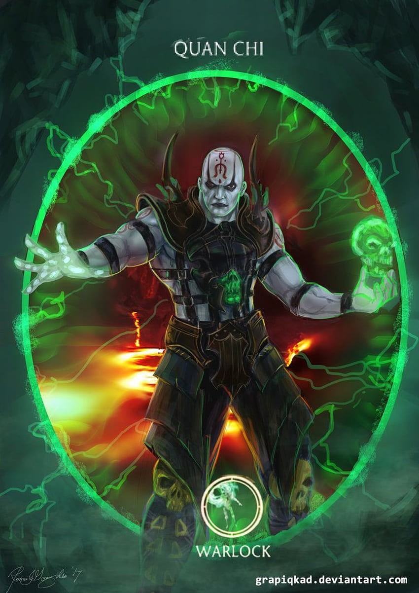 Variación de Mortal Kombat X Quan Chi Warlock de Grapiqkad. Mortal fondo de pantalla del teléfono