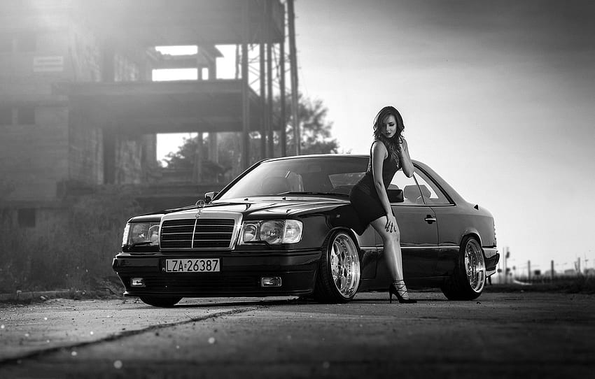 Girl, Model, Coupe, Mercedes - Benz, W124 HD wallpaper