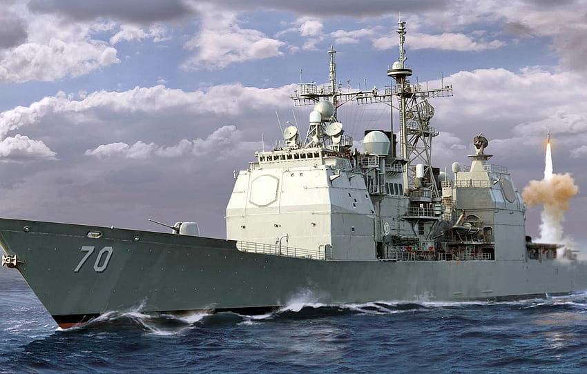 Figure, Art, US NAVY, CG 70, Missile Cruiser Of Type Ticonderoga, USS Lake Erie For , Section оружие HD wallpaper