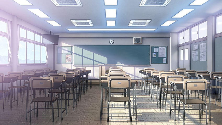 Front Anime School, Anime School Hallway HD wallpaper
