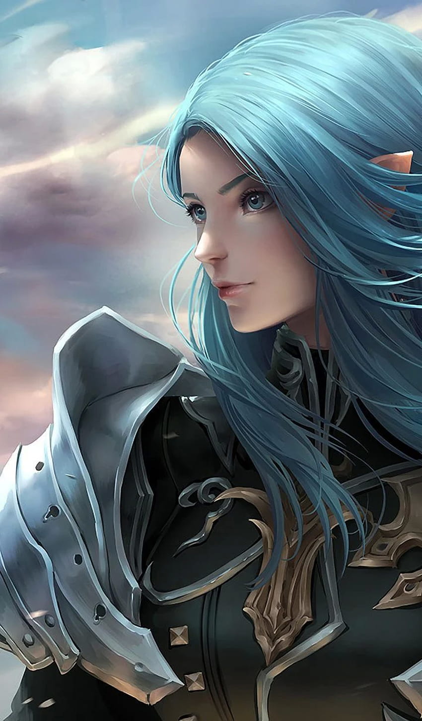 Blur hair, girl warrior, fantasy, art, . Warrior girl, Female elf, Fantasy girl, Elf Woman HD phone wallpaper