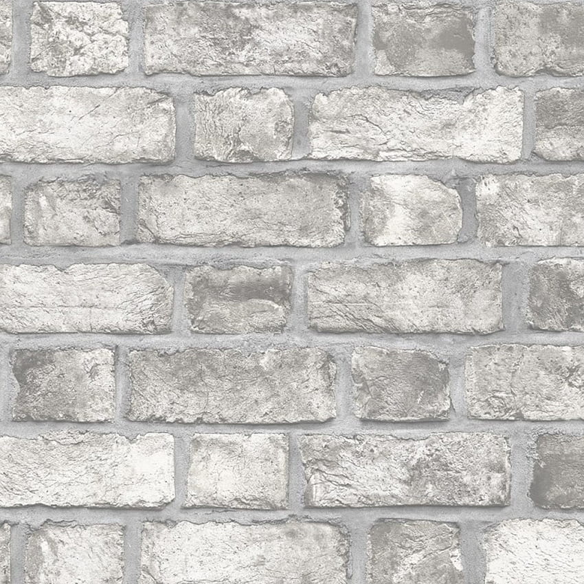 Parede de tijolos cinza antiga textura de pedra envelhecida falsa, parede de tijolos brancos papel de parede HD