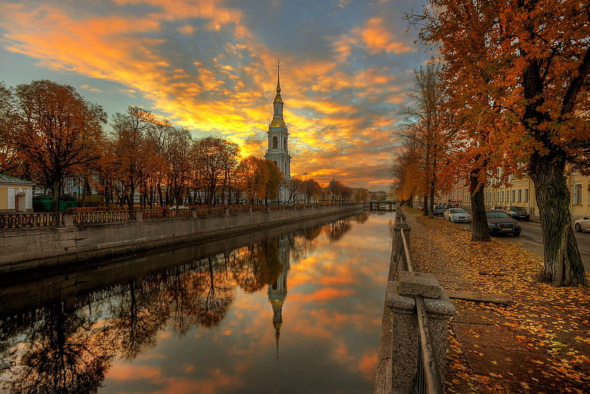 Санкт Петербург през есента и фон, Санкт Петербург HD тапет