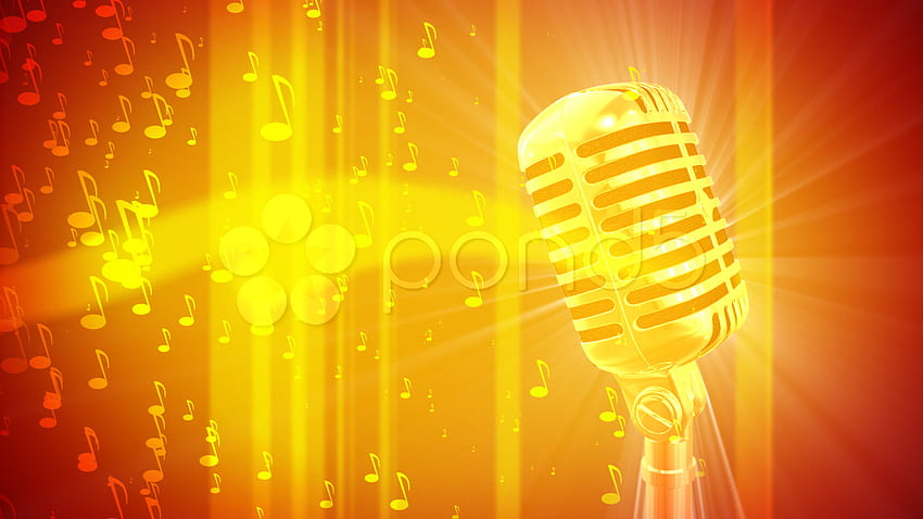 Musik, Oranye, Alat Musik, Ilustrasi, Mikrofon - Bernyanyi - & Latar Belakang, Bernyanyi Wallpaper HD