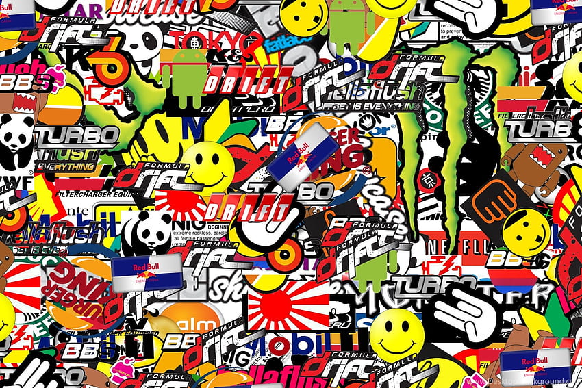 Sticker Bomb and Background, Stickers HD wallpaper