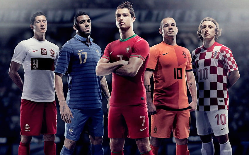 sepak bola, Prancis, Portugal, Ukraina, Polandia, Belanda, euro 2012, Belanda, tim sepak bola, Wesley Sneijder, ronaldo Wallpaper HD