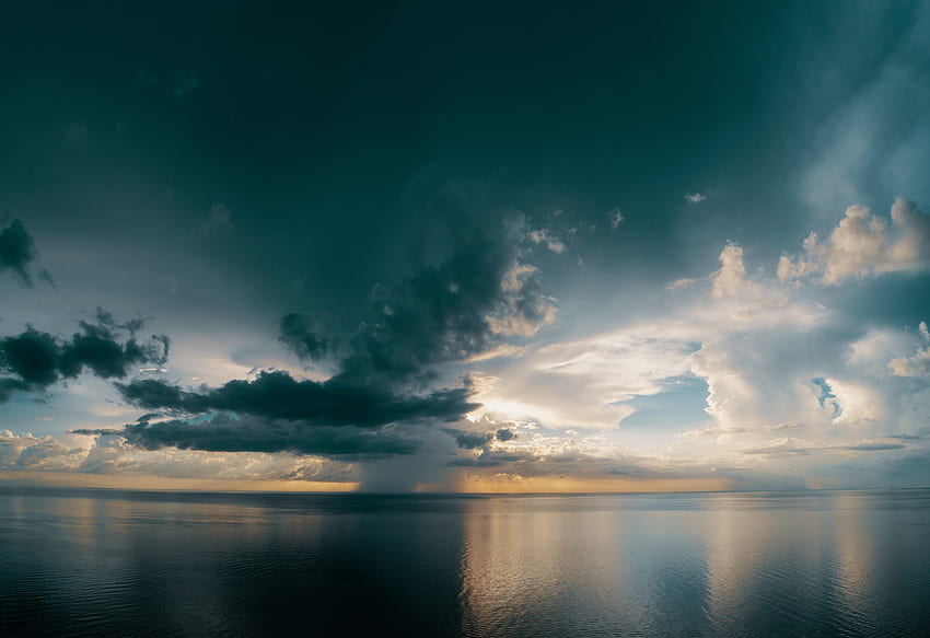 Meer, Natur, Wolken, Horizont, Wellen, Wellen, Hauptsächlich bewölkt, bedeckt HD-Hintergrundbild