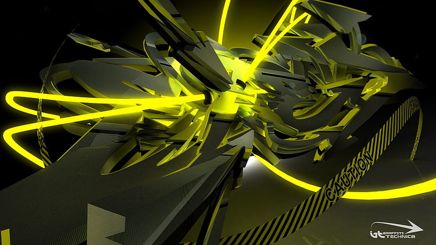 Black Yellow Graffiti Forcom, Neon Yellow and Black HD wallpaper | Pxfuel
