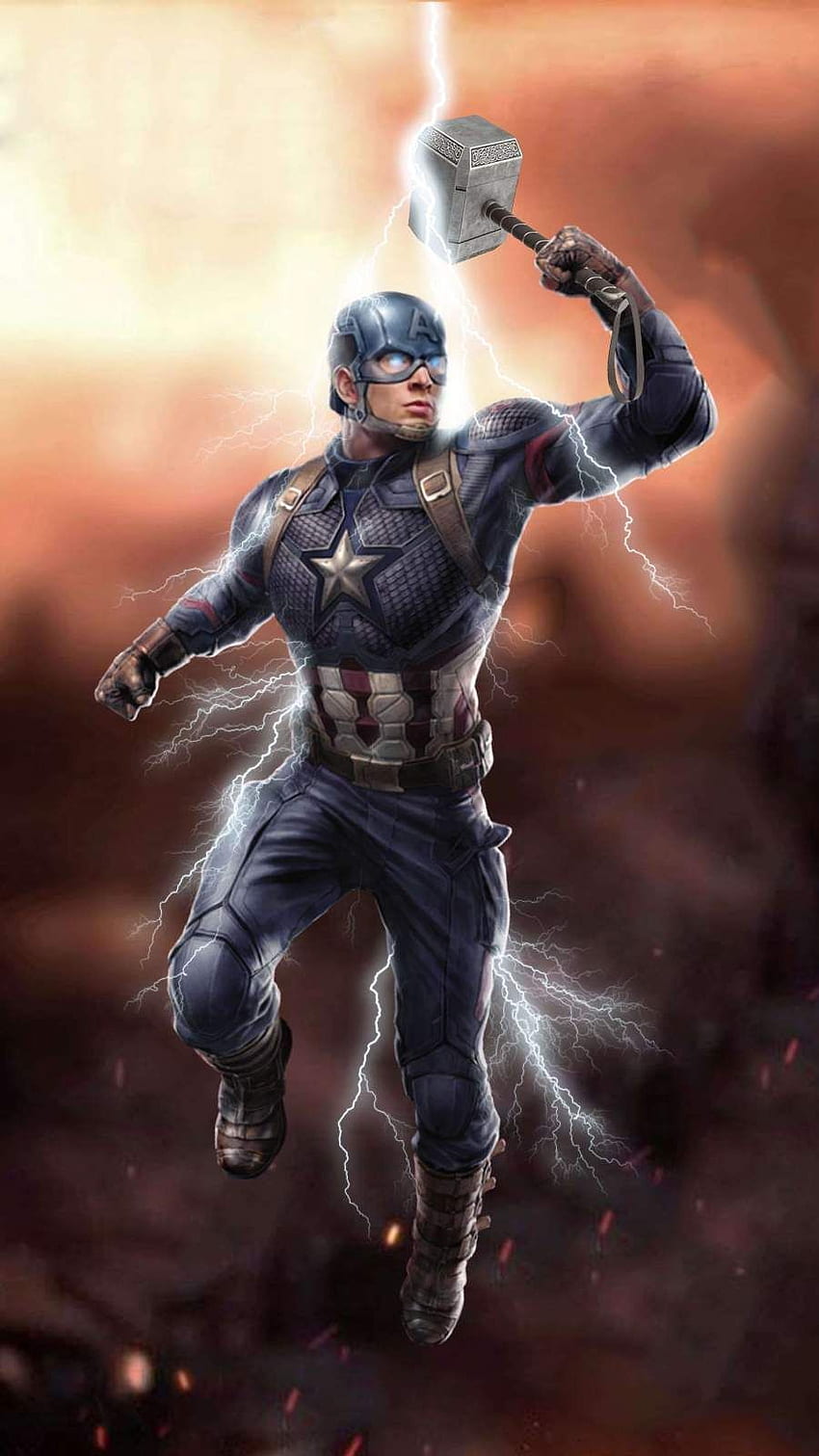 Capitão América ataca com Thor Hammer IPhone. Martelo de Thor, Capitão América, Arte do homem de ferro Papel de parede de celular HD