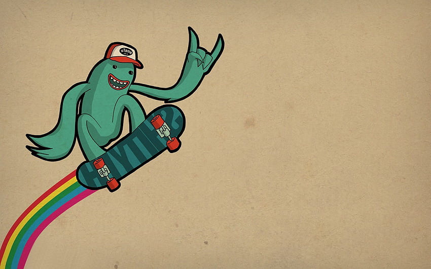 Skateboard Anime, Cartoon Skateboard HD wallpaper