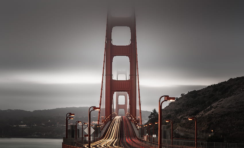 Most Golden Gate, długa ekspozycja, architektura Tapeta HD