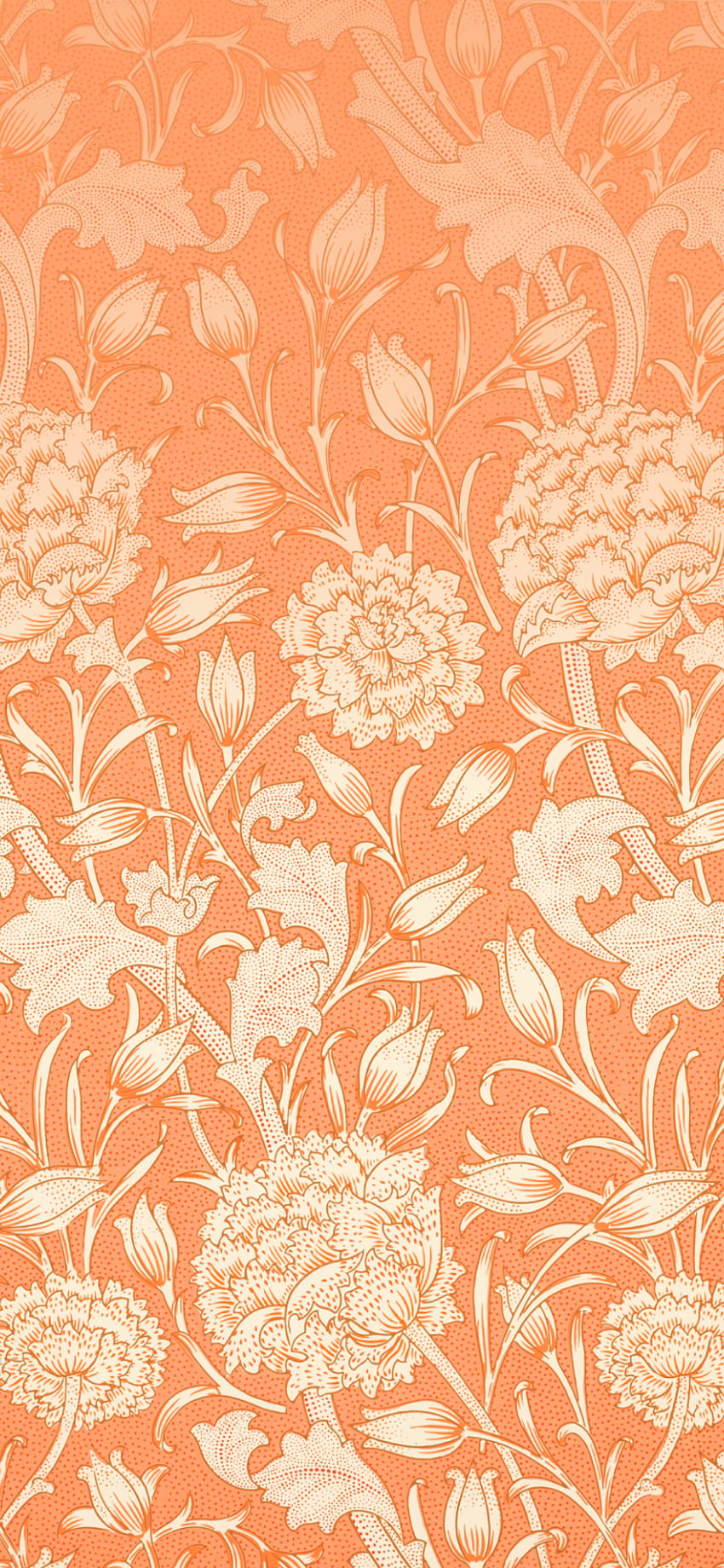 Wild Tulip Orange par William Morris Vintage Floral, Retro Orange Fond d'écran de téléphone HD