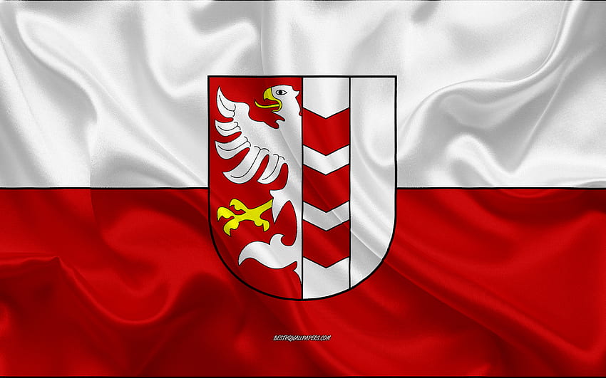 オパヴァ、チェコ共和国の旗、シルクの質感、オパヴァの旗、チェコの都市、オパヴァ 高画質の壁紙