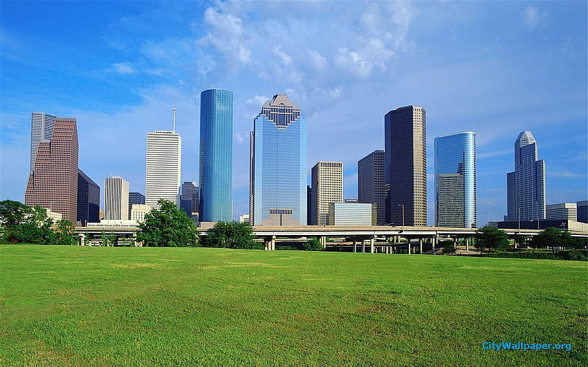 Cakrawala Houston, Cakrawala Pusat Kota Houston Wallpaper HD