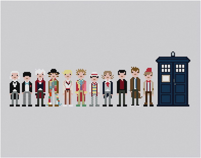 seni piksel, Doctor Who, TARDIS, Minimalis Doctor Who Wallpaper HD
