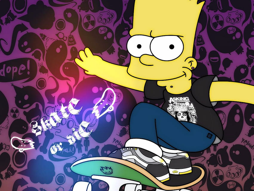 Bart Simpson Skateboarding - Awesome, Cartoon Skateboard HD wallpaper