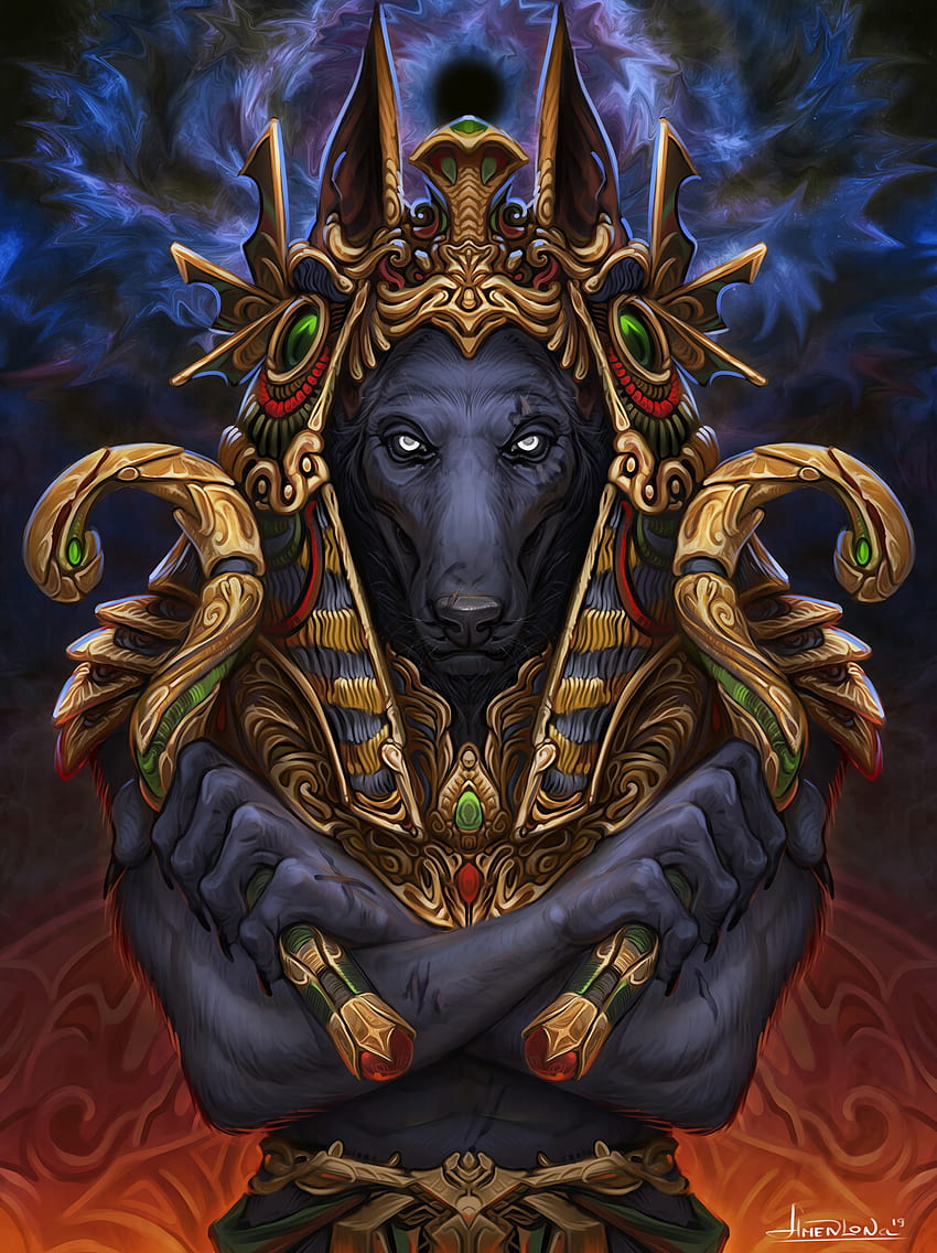 Art, Wolf, Pharaoh, Deity, Mythical HD phone wallpaper