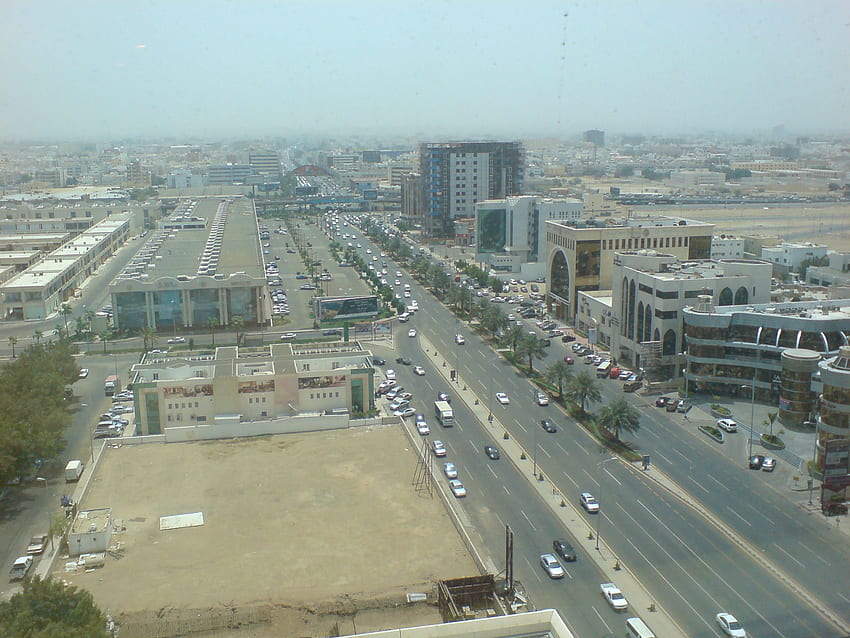 16-та улица, Рияд. Изглежда, че беше много горещ и сух ден, Джеда, Саудитска Арабия HD тапет