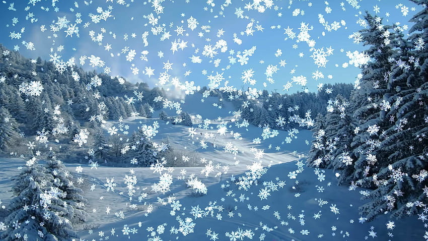 Hujan Salju Animasi, Snowscape Wallpaper HD