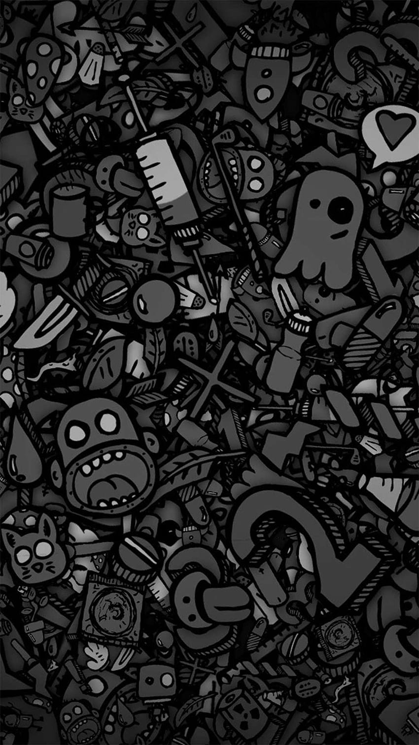 Doodle Amoled iPhone, Aesthetic Doodles HD phone wallpaper