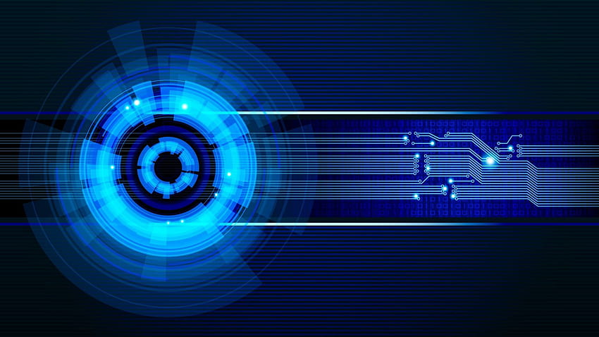 Blue Background Circuits Futuristic Graphic Design Technology. Technology , Neon HD wallpaper