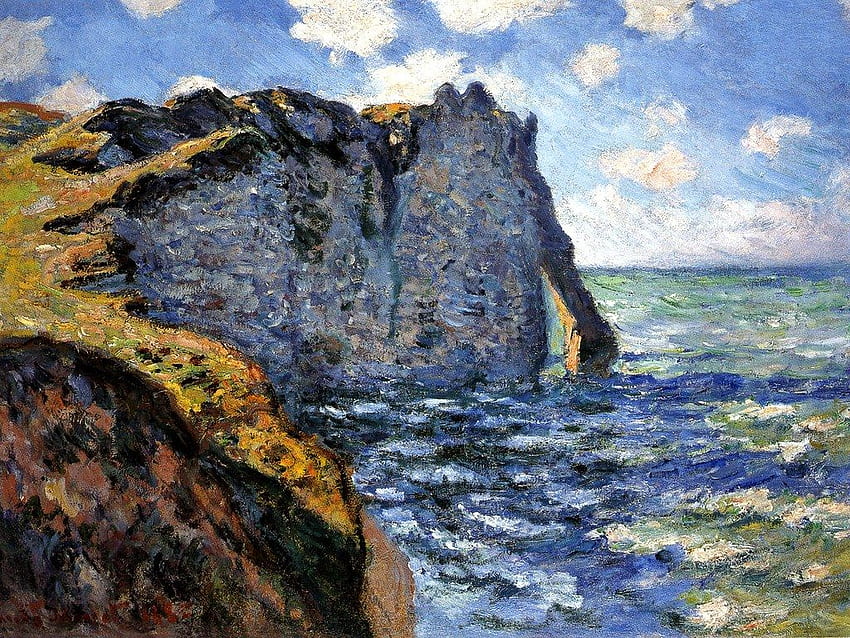 Il Manneport di Claude Monet. Arte classica, dipinti di Claude Monet Sfondo HD