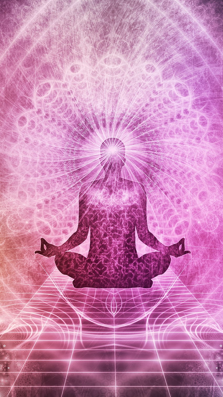 medytacja, czakra, aura, lotos, joga, energia, buddyzm, mandala, sztuka iphone 8+/7+/6s+/na tle paralaksy Tapeta na telefon HD