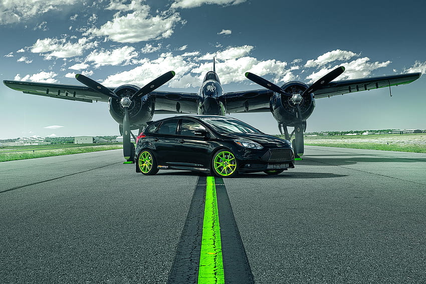 Ford, Cars, Plane, Airplane, Runway, St, Ford Focus HD wallpaper
