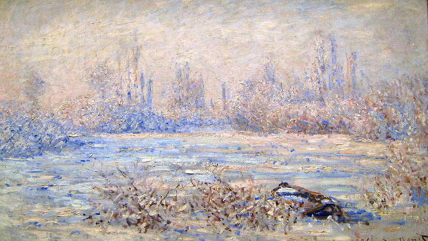Paintings winter frost claude monet impressionism, Impressionist Art HD wallpaper