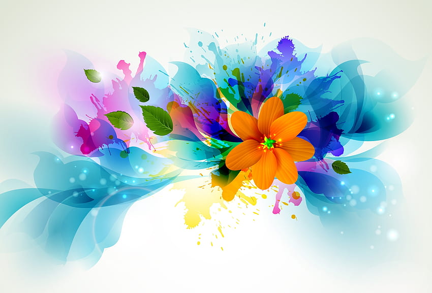 벡터, 꽃, 꽃잎, 페인트 HD 월페이퍼