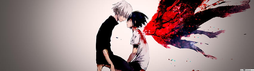 Tokyo Ghoul - Kirishima Touka, Ken Kaneki, Tokyo Ghoul Dual Monitor HD wallpaper