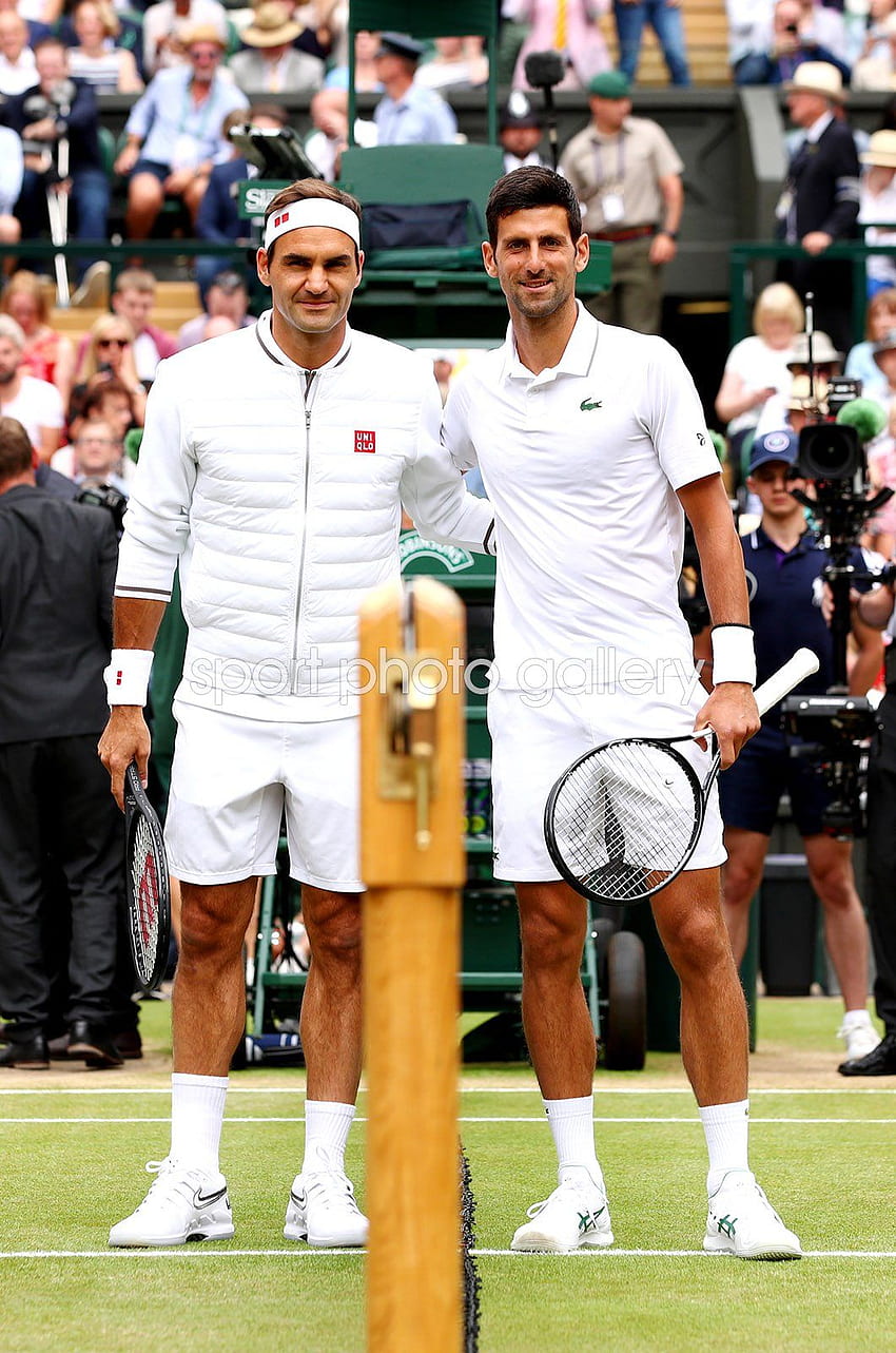 Novak Djokovic x Roger Federer antes da final de Wimbledon - - Papel de parede de celular HD