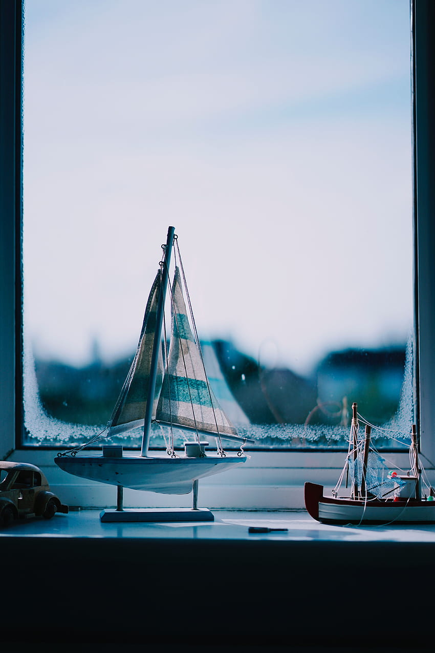 Boats, , , Window, Window Sill, Windowsill, Figurines, Statuettes HD phone wallpaper