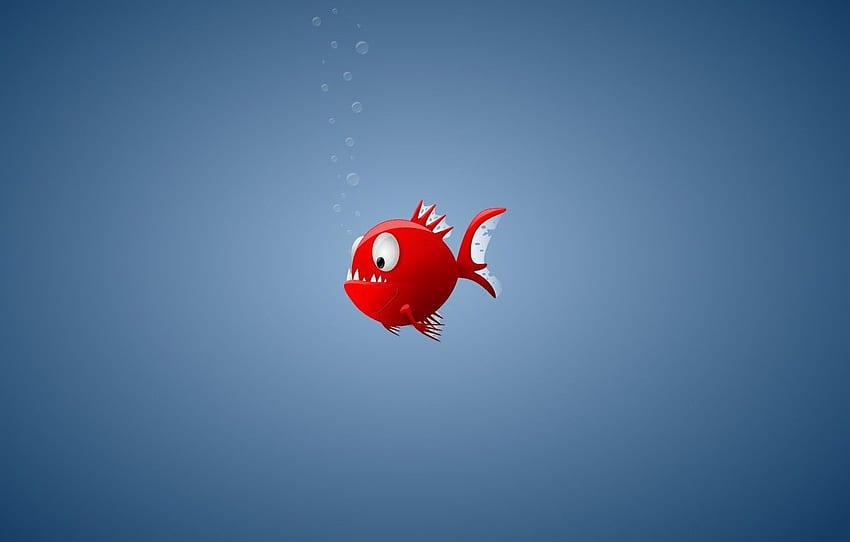minimalism, fish, piranha for , section минимализм, Piranhas HD wallpaper