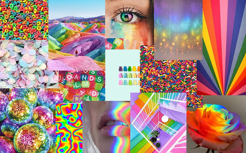 Rainbow Collage Mac Aesthetic Background . Rainbow background, background,  Aesthetic HD wallpaper | Pxfuel
