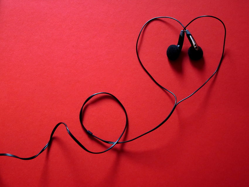 Music, Headphones, Heart, Headset, Typeface HD wallpaper