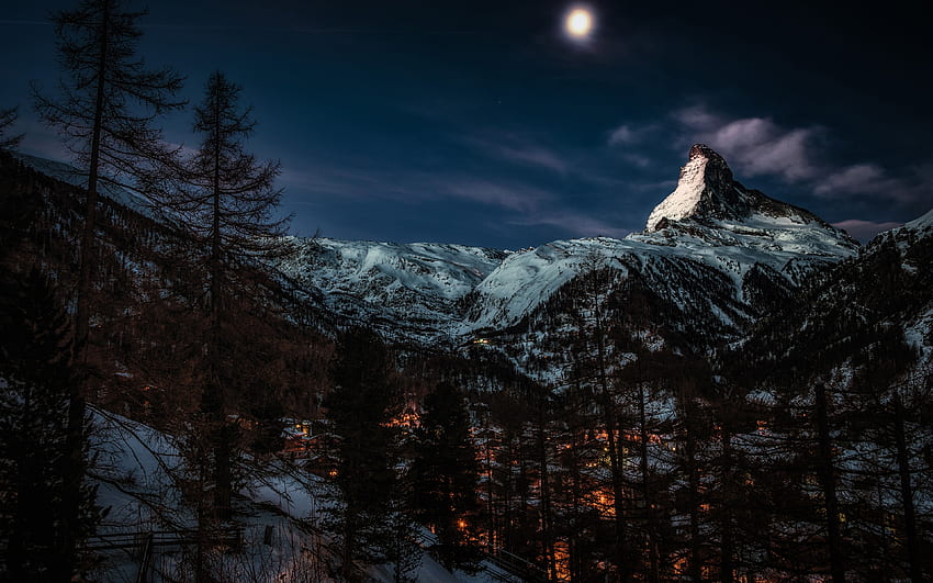 Matterhorn ธรรมชาติ กราฟิค ภูเขา วอลล์เปเปอร์ HD