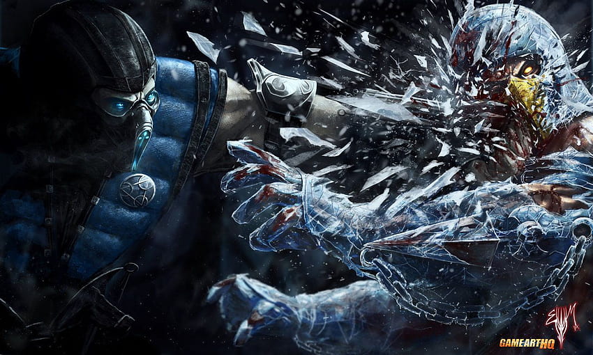 Kombat X Subzero Frozen Face Breaker 팬아트, Mortal Kombat Scorpion vs Sub-Zero HD 월페이퍼