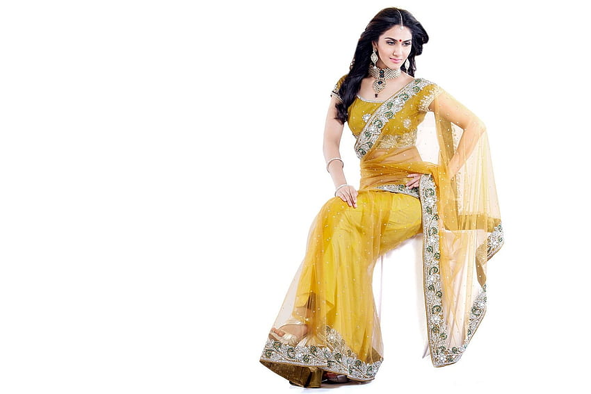 Vaani Kapoor Best Yellow Saree - Gold Tamil Blouse -, Sari HD wallpaper