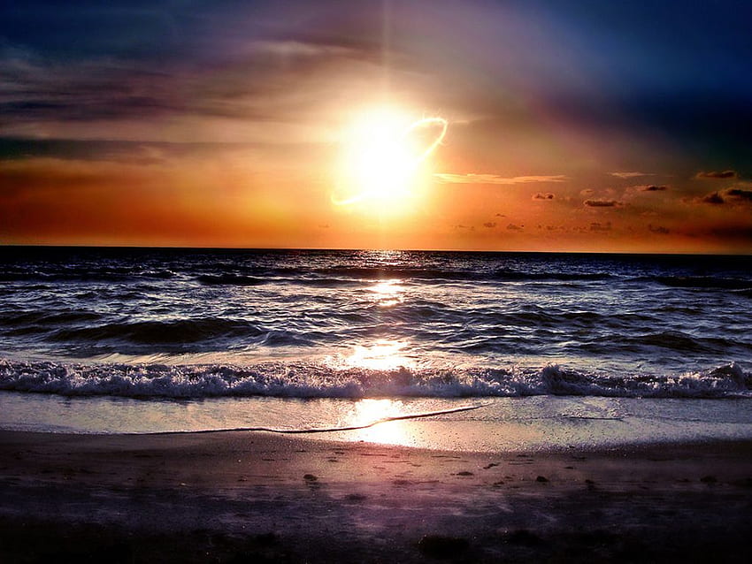 Sunset On The Beach, Beach Waves Sunset HD wallpaper | Pxfuel