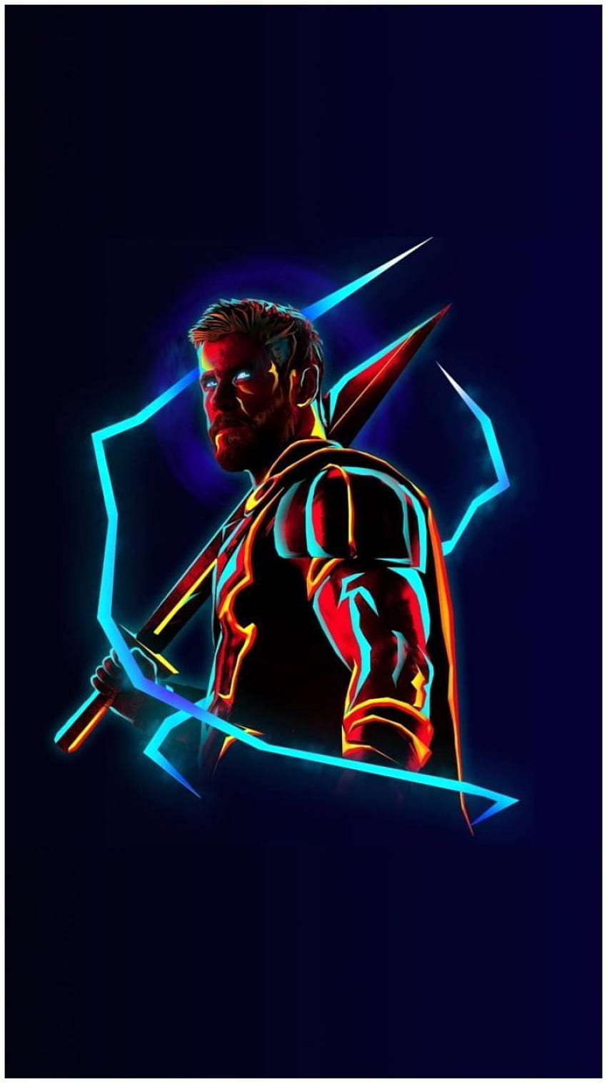 A Perfect Neon Themed Traced Thor With Black in 2021. Thor , Superhero , Superhero, Deadpool Neon HD phone wallpaper