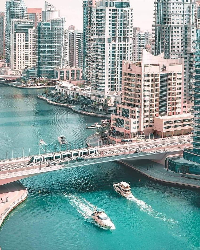 Dubai, infrastructure, watercraft HD phone wallpaper
