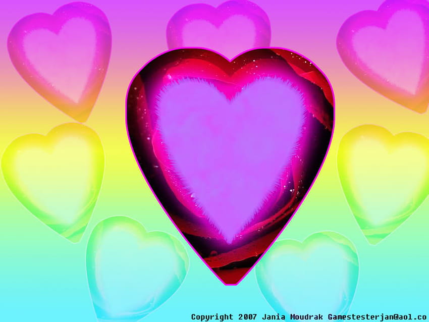 Serce, niebieski, różowy, serce, czerwony Tapeta HD