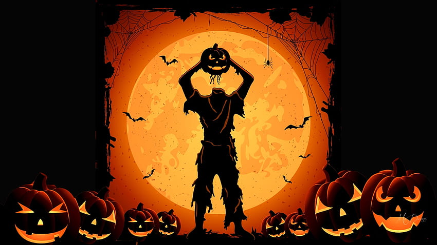 Spaventoso Halloween, notte, zucche, spaventoso, jack-o-lanterns, Halloween, tema Firefox Persona Sfondo HD