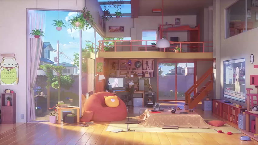 Anime Living Room Live, Anime Mansion HD-Hintergrundbild