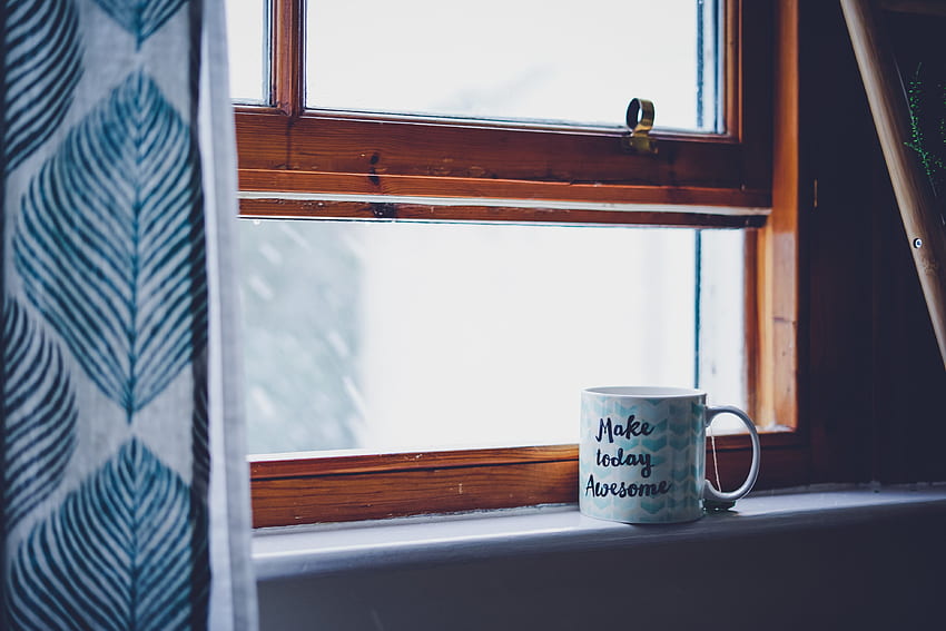 Cup, Window, Inscription, Mug HD wallpaper