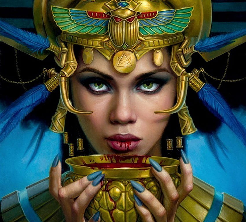 สายเลือดโบราณ อียิปต์ หญิงสาว เลือด แมลงปีกแข็ง วอลล์เปเปอร์ HD