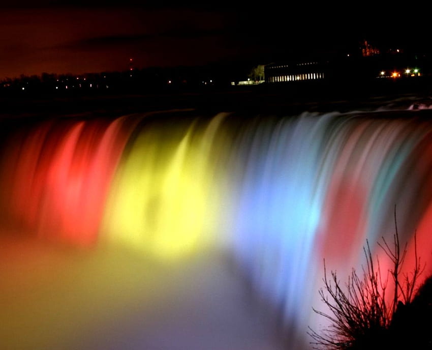 Niagara Falls At Night Wallpaper For Desktop Background At Night  फट शयर